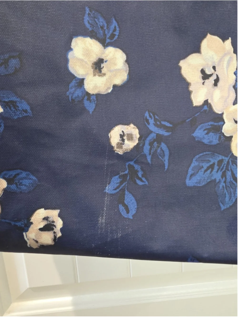 Cath Kidston London Blue Floral Tote Bag Cotton Coated Canvas Shoulder - Read